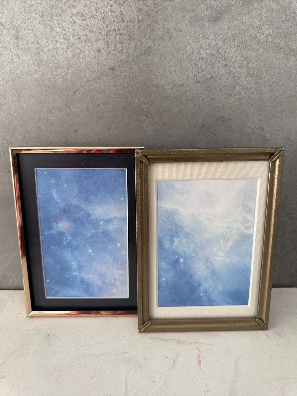 2 Vintage MCM GOLD METAL Frame Picture Photo FITS 5X7 4X6 MAT